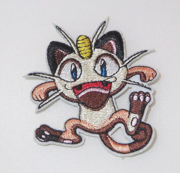 Pokemon Meowth Embroidered 3" Sewn On/Iron On Patch.  Great Quality!