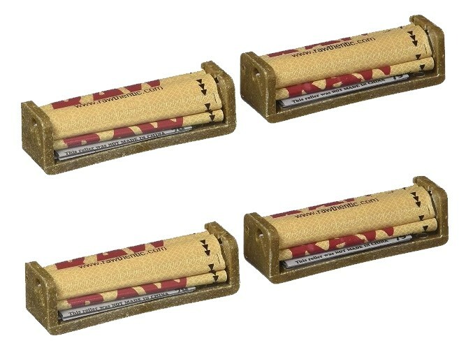 RAW Hemp Plastic Cigarette Rolling Machine 79MM Roller (4 Pack)