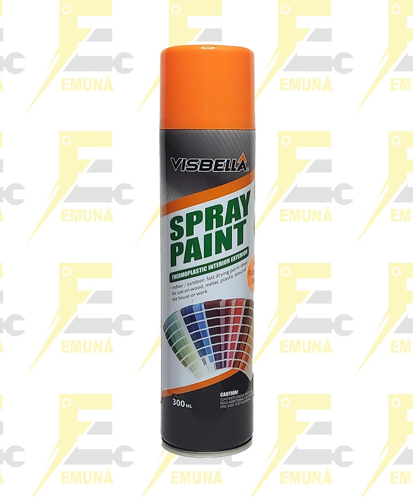 VISBELLA SPRAY PAINT FLUORECENT ORANGE 300ML (1bottle)