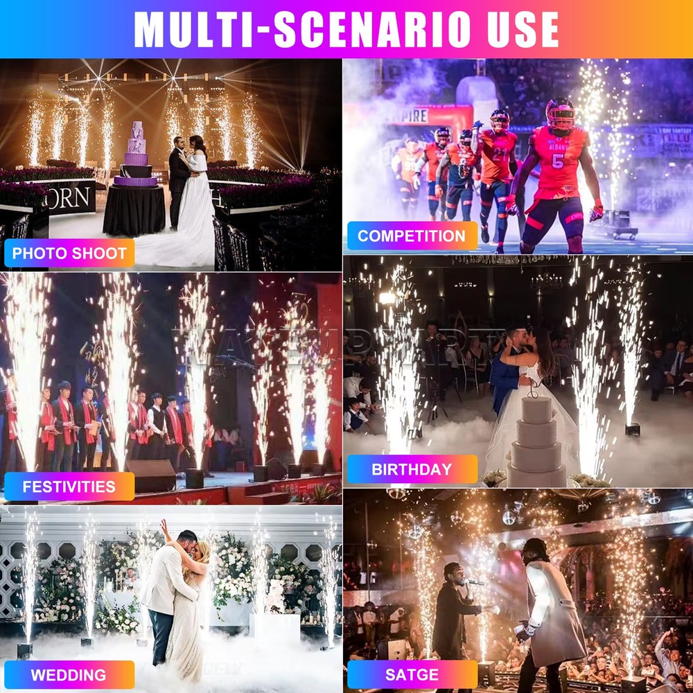 PAIDUN 750W Waterfall Cold Spark Machine DMX Remote Control Firework Show Effect