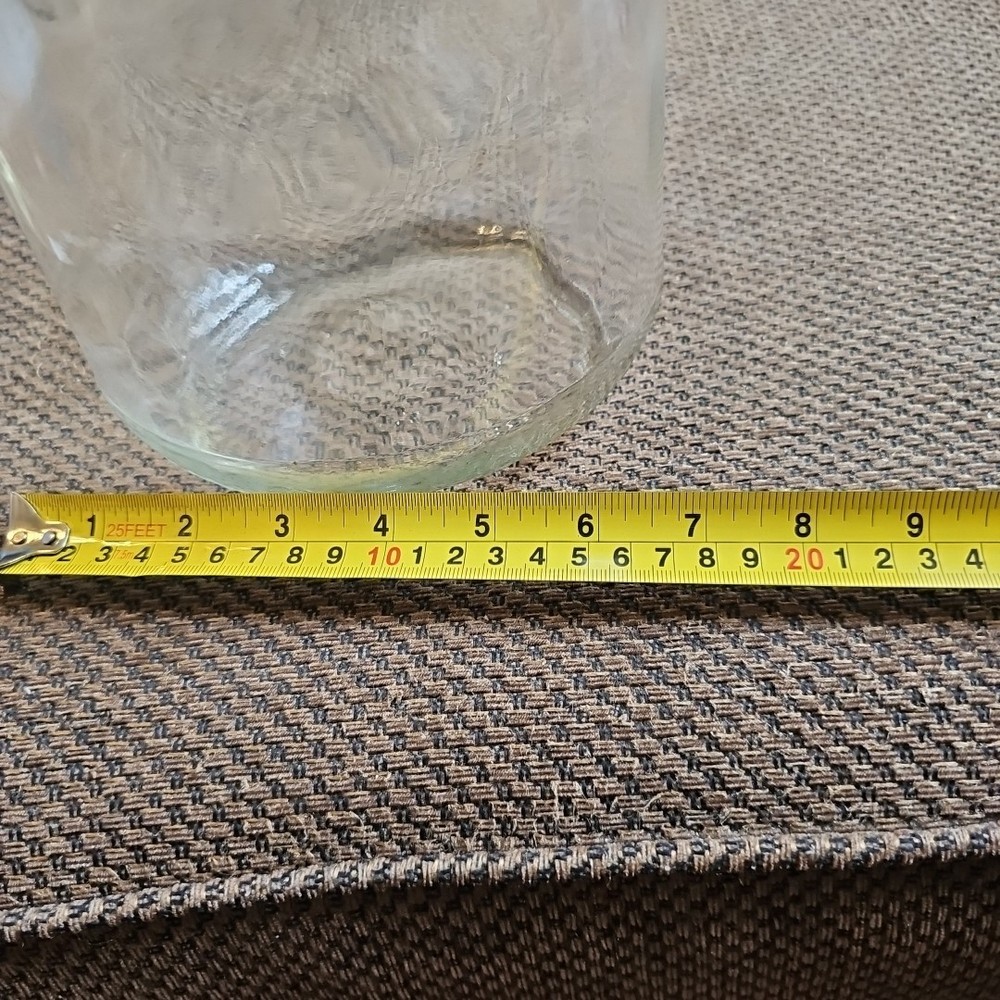 Vintage Finger Loop Clear Glass Jug Empty, One Gallon Jar No Cap