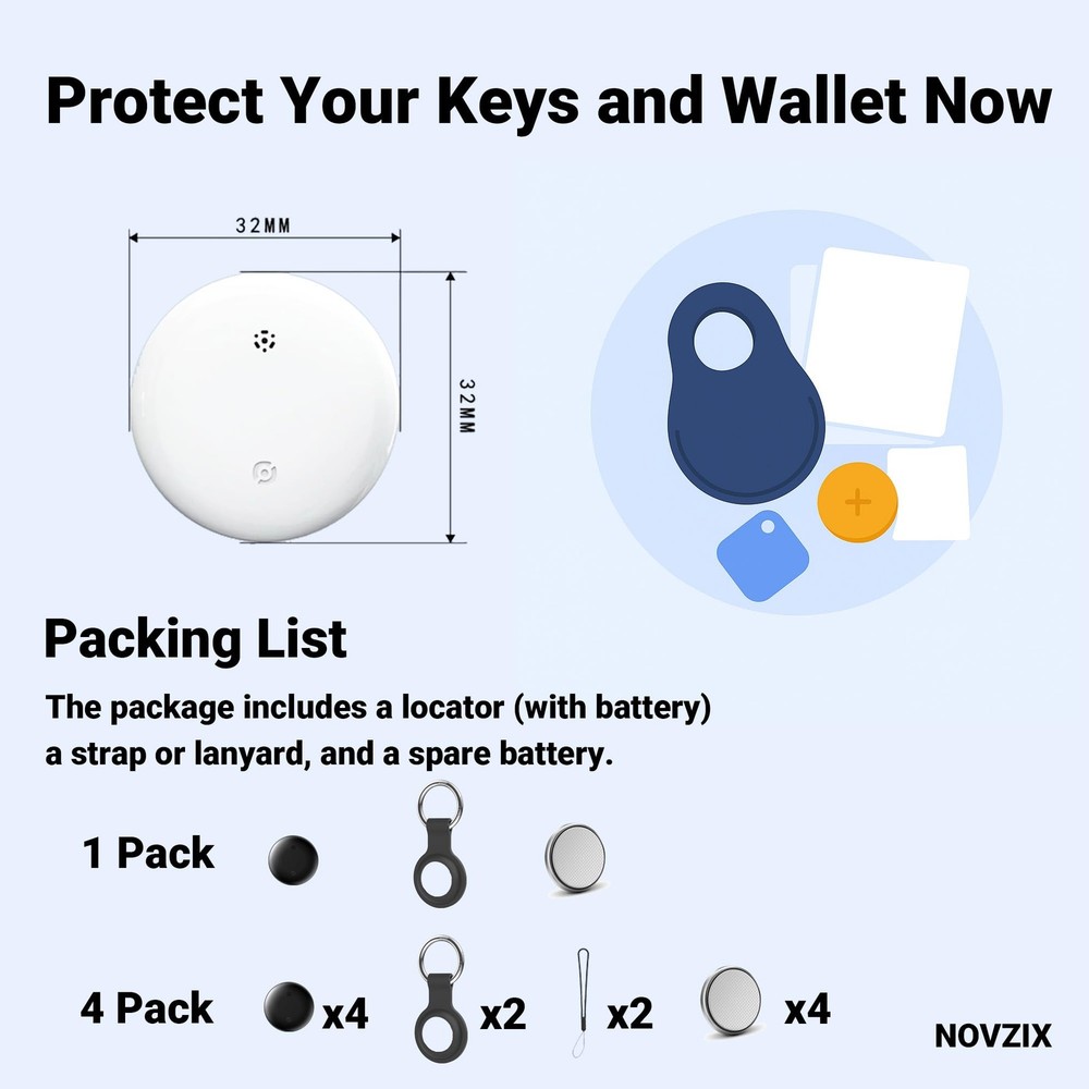 Android Compatible Air Tag - Tracker Tags for Phones, Supports Black