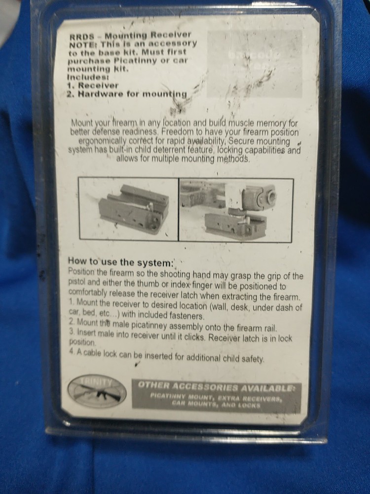 RAPID READY DOCK & LOCK SYSTEM FOR GUNS MOUNTING RECEIVER TRINITY HANDGUN NOS