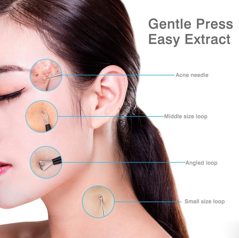 Precision Blackhead Extractor Tools - Anti-Slip, Rust Resistant & Travel Ready