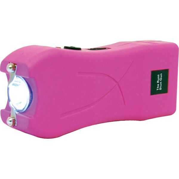 Stun Gun Runt 80 Million Volts Disable Pin Flashlight Rechargeable Pink
