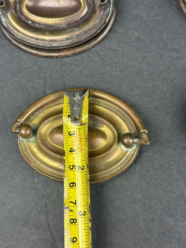 5 Hepplewhite Style 3" Oval Brass Drawer Pulls-Hardware NOT Included