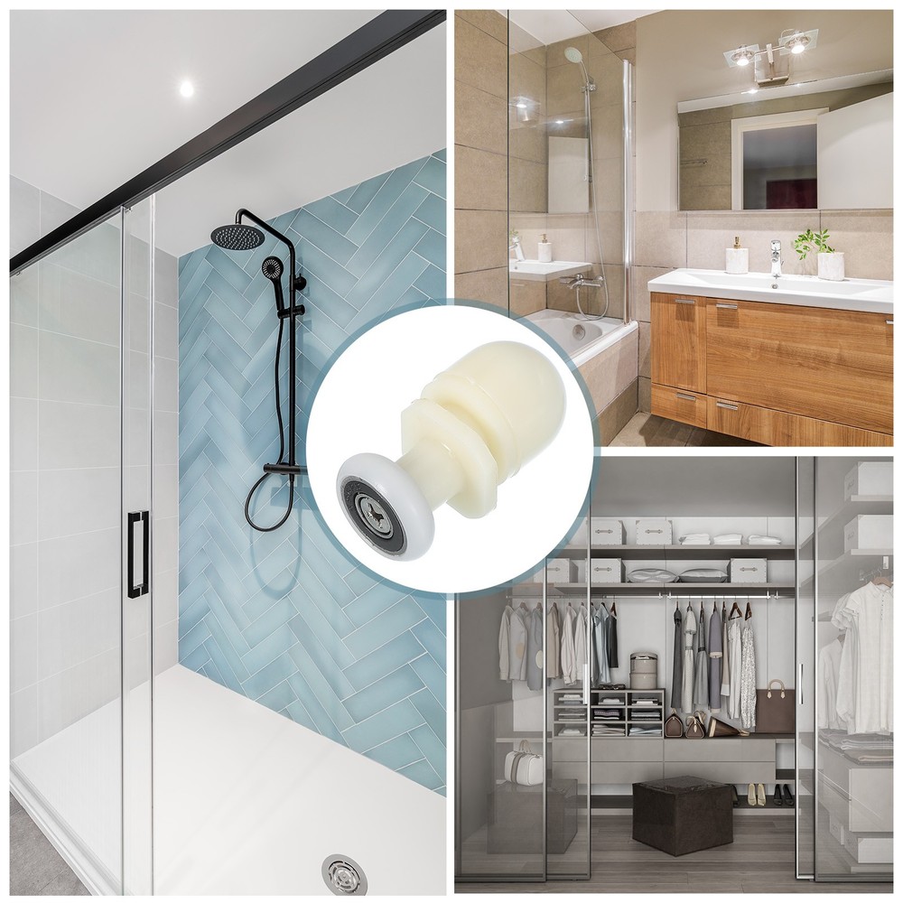 8 Pcs 19mm Shower Door Rollers Wheels Replacement White