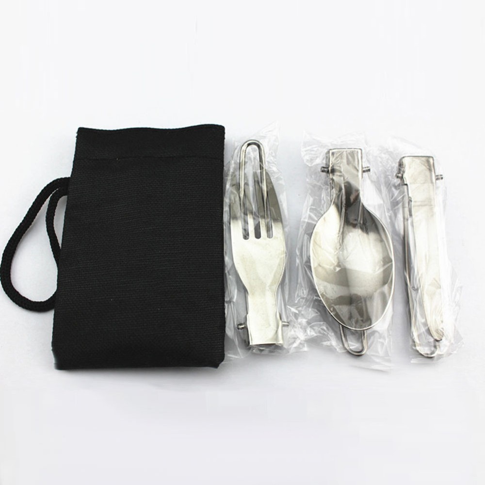 Multi-function Camping Cutlery Utensil Eating Folding Fork Spoon TOOL