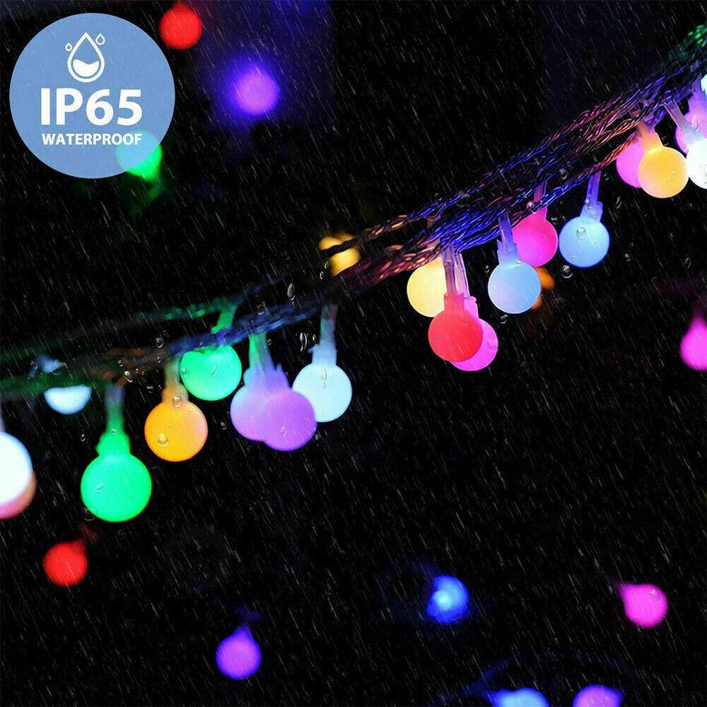 2 Pack Outdoor Solar Globe String Light 8 Modes Yard Landscape 66FT 200LED