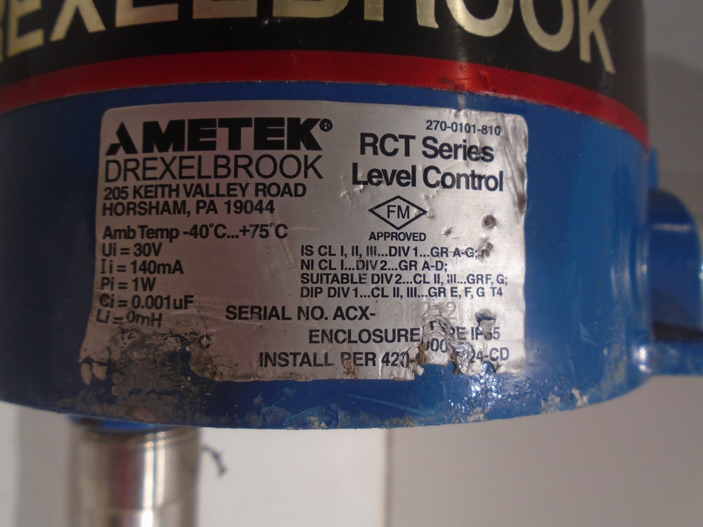 AMETEK DREXELBROOK 700-1202-041 SENSING ELEMENT LEVEL CONTROL RCT SERIES