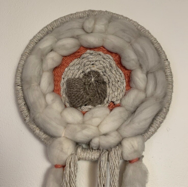 Vintage 70s Macramé Wall hanging Dream catcher Large Retro