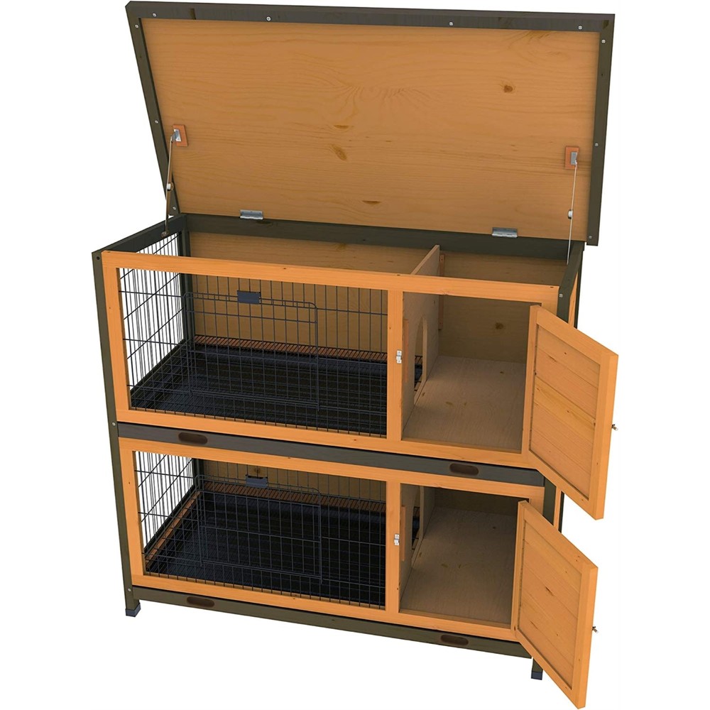 Ware Manufacturing Premium Plus Double Decker Hutch for Rabbits and Small Pets