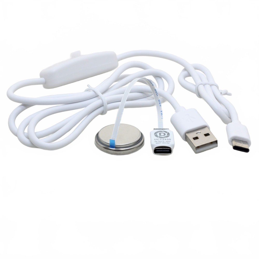 USB TYPE-C to CR2450 Dummy Battery Adapter Thin FFC Cable USB Cable with ON/OFF