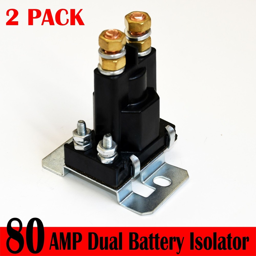 2 PC PAKA TOOLS , 80 AMP Battery Isolator And Relay W/ Universal 12V Application