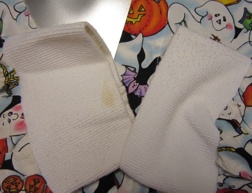 XL Hand Made Lab Coat Jacket with Ghosts and Jack O Lanterns