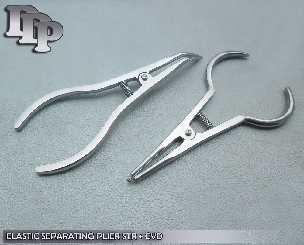 2 Elastic Separating Plier Str + Cvd Orthodontic Dental Instruments