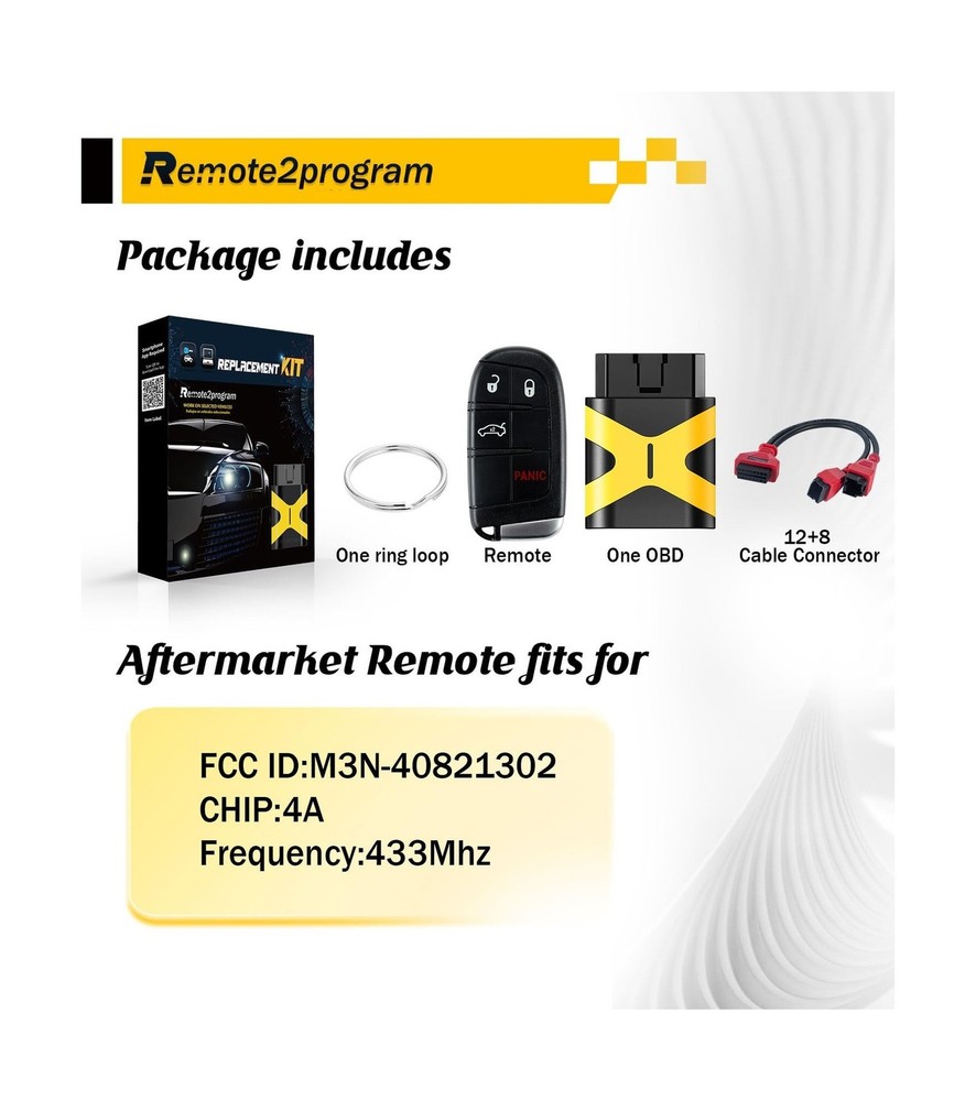 Self Programmable Car Key Fob Smart DIY Programming Remote and Keyless Entry ...