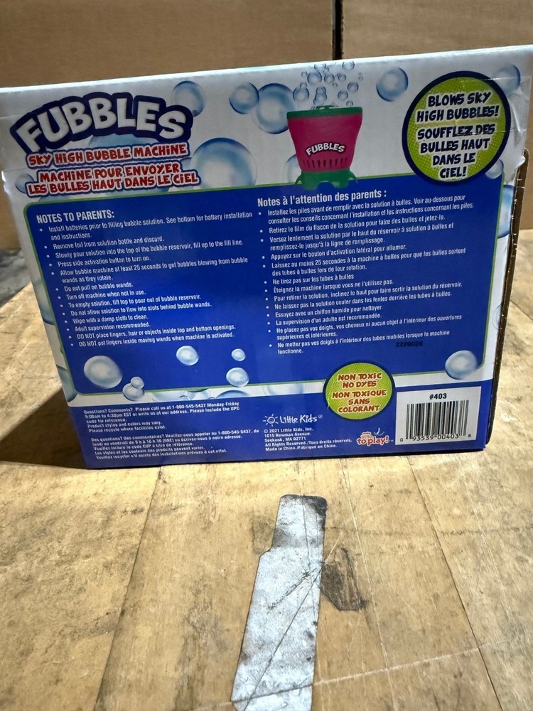 Fubbles Sky High Bubble Machine - Teal (NEW)