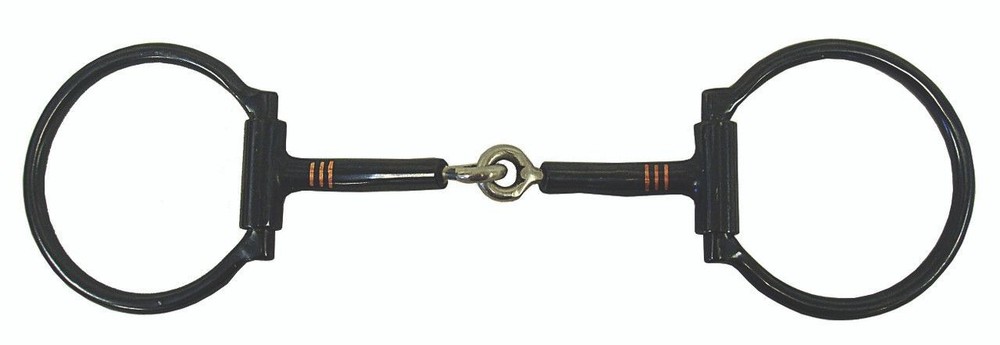 Robart Pinchless Sweet Iron Offset Dee Snaffle Bit Copper Inlay Bit