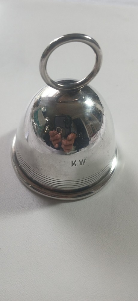 Vintage Webster Sterling Silver Bell Engraved with "K W"