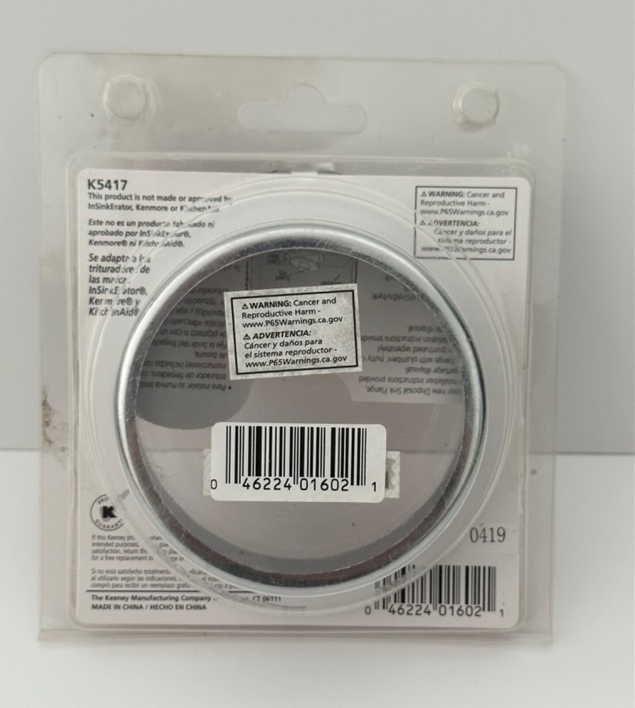 Garbage Disposal Kit Flange Only K5417 Missing Stopper