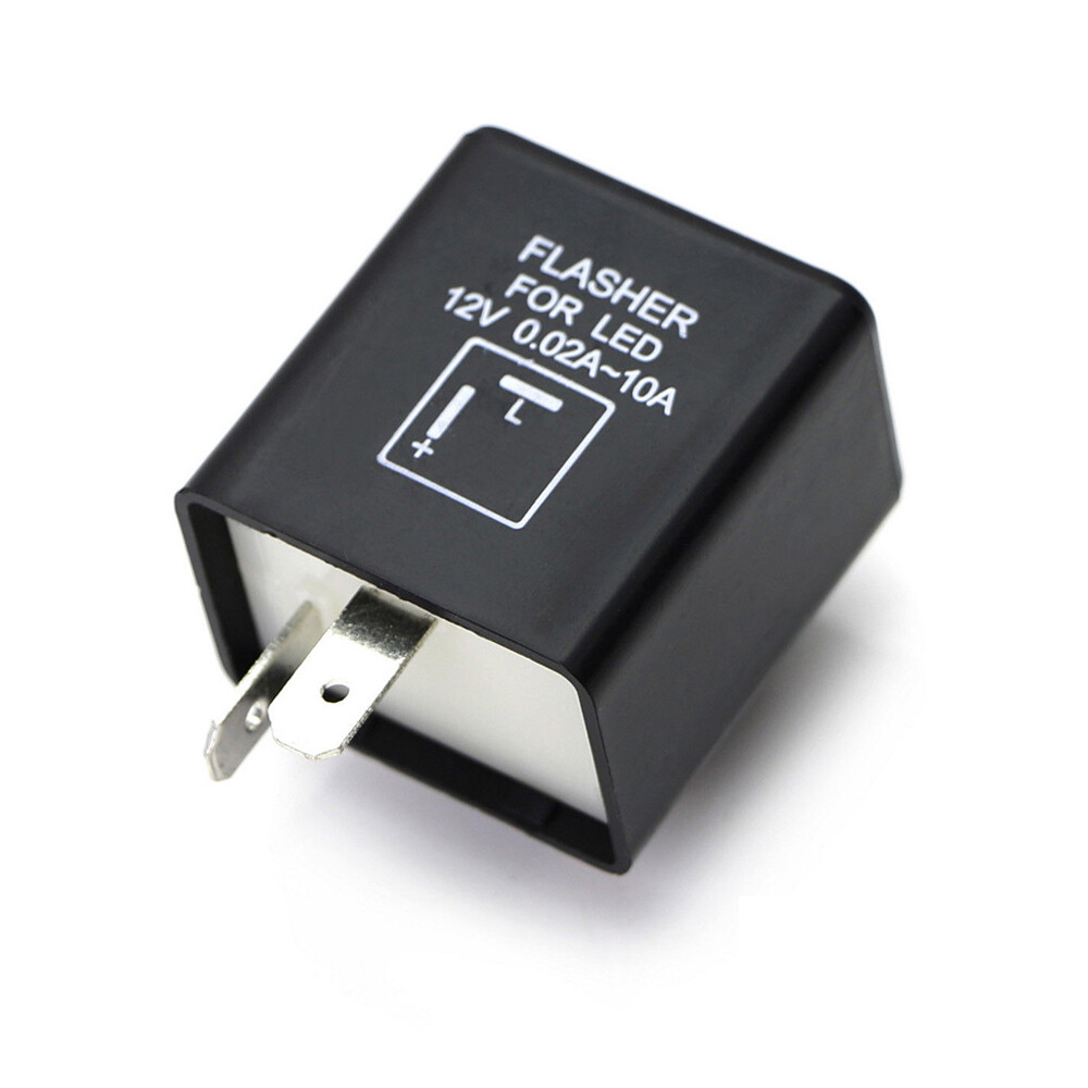 2-Pin Electronic LED Flasher Relay Turn Signal Light Rapid Fast Hyper Flash Fix