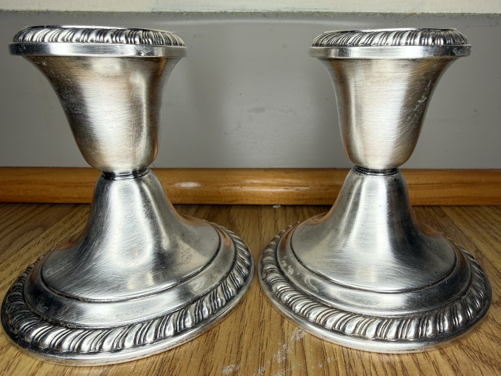 Vintage Gorham Sterling Silver Weighted Candlestick Holder #949 Set