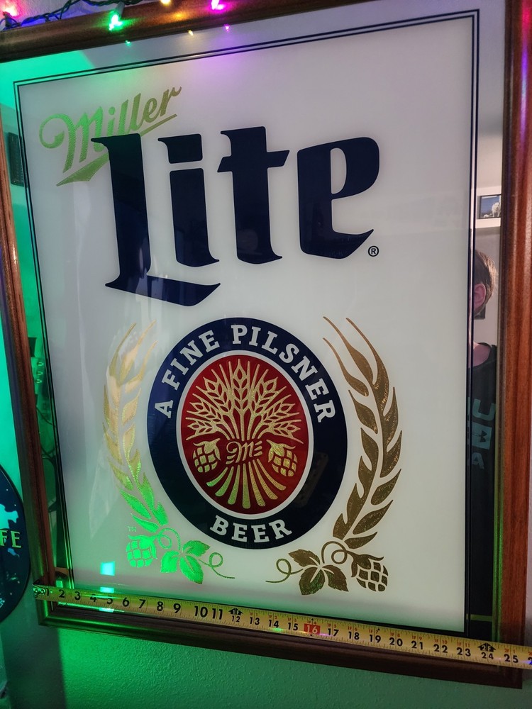 Miller Lite Framed Mirror Picture 25in X 32in
