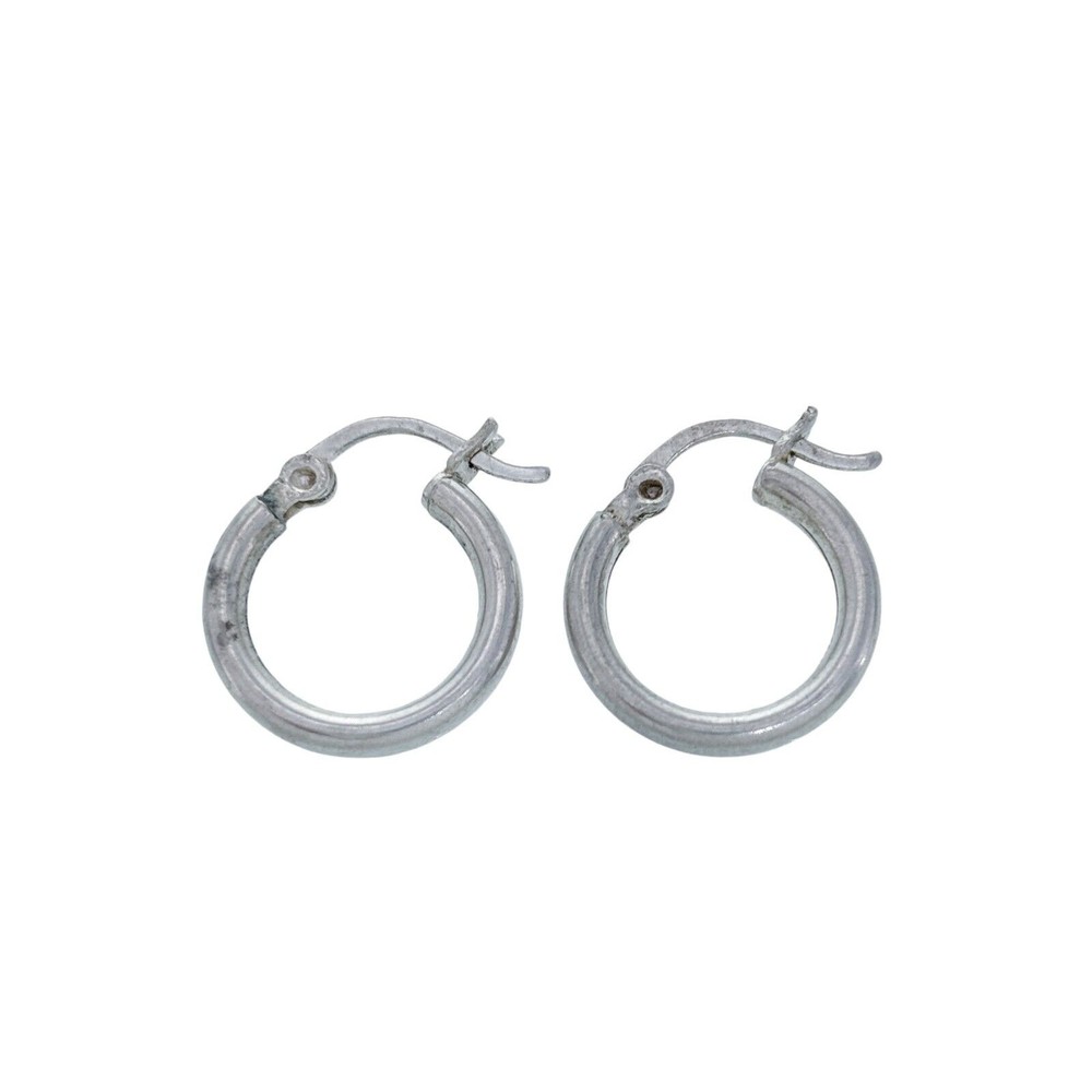 Vintage Silver-Tone Hoop Earrings