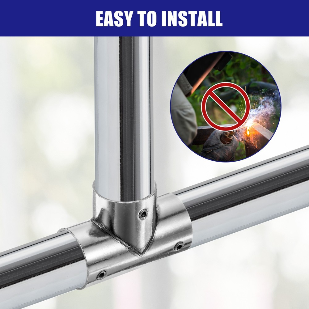 4Pcs Tee Structural Pipe Connectors 1" Fit Pipe Dia 3 Way