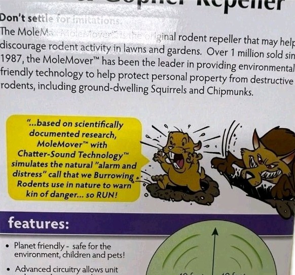 Bonide Molemax Mole & Gopher Repeller Sonic Spike Protects up to 7500 Sq ft.