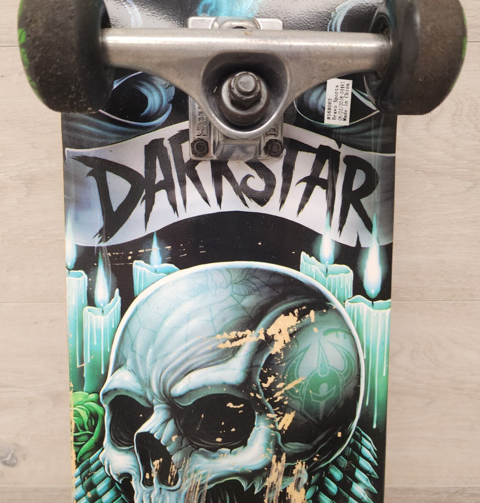 Darkstar Skateboard Complete Deck 31" Skull Bullets Roses 168063 READ