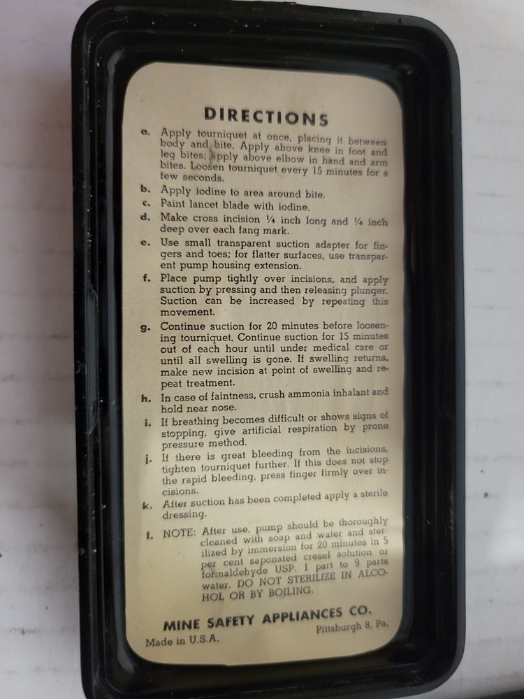US Military MSA Snake Bite Kit