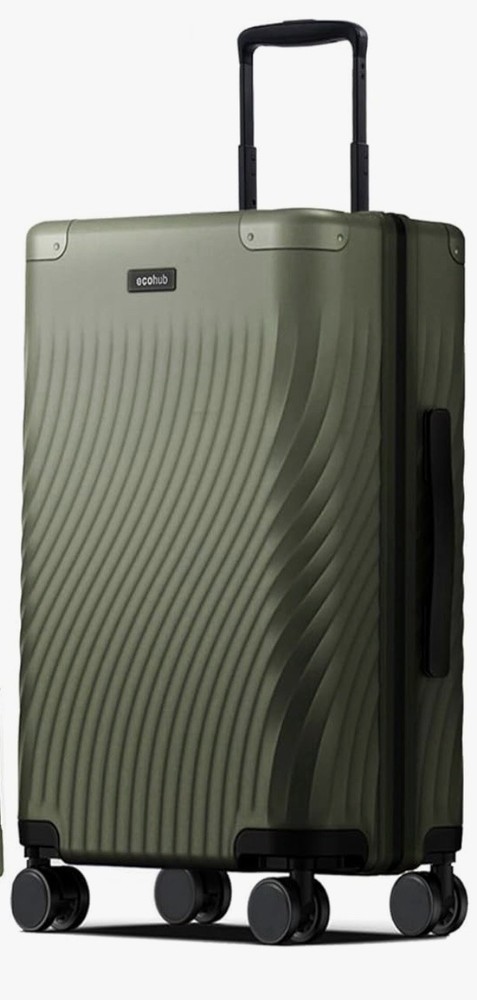 Ecohub Green Polycarbonate Spinner Suitcase 82L Expandable TSA Lock