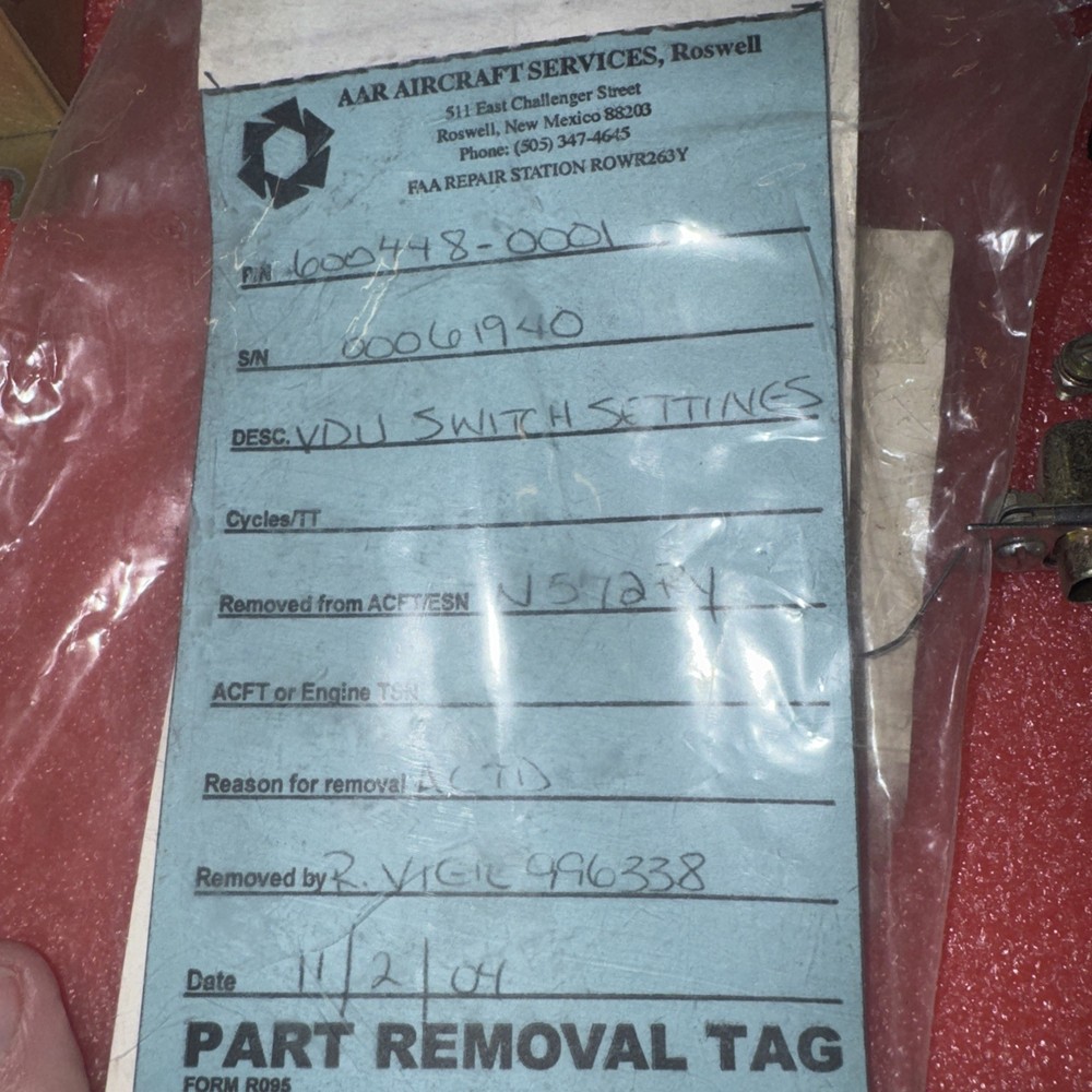 Hughes-Avicom VDU Switch Settings Unit bin32