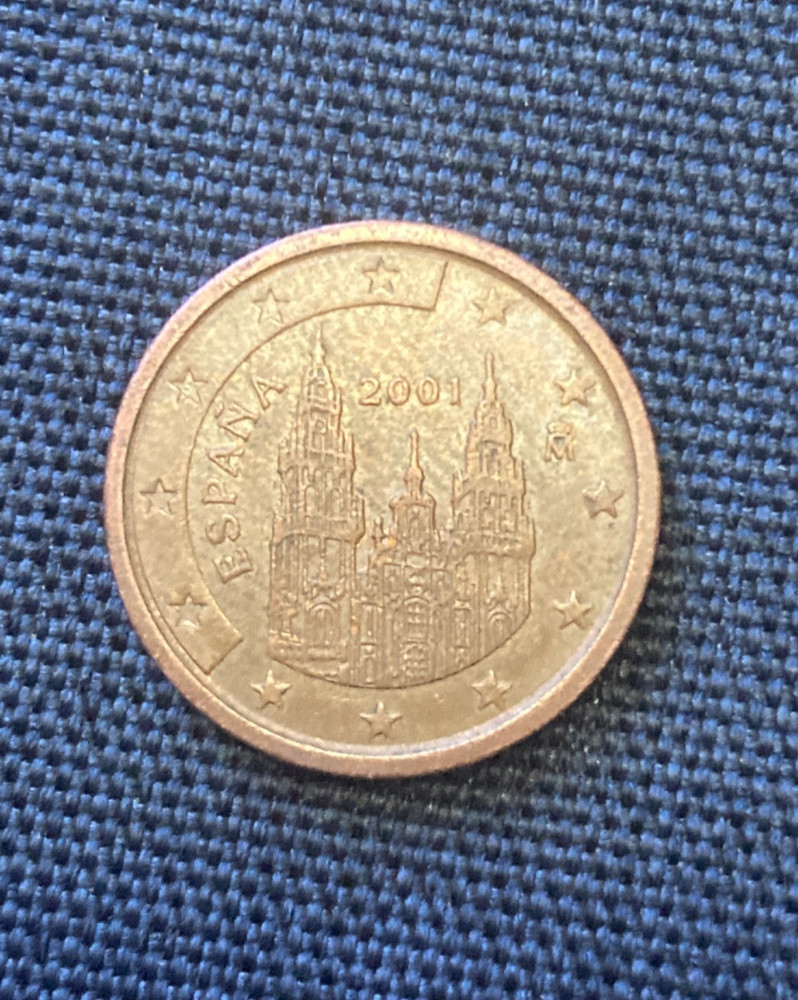 2001 Spain 2 Two Euro Cents Circulated