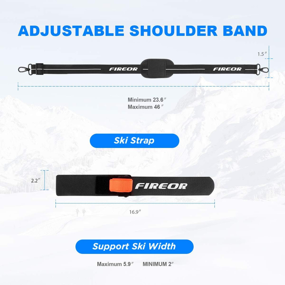 Ski Carrier Strap Set Snowboard Pole Boot Sling Adjustable Shoulder Kit
