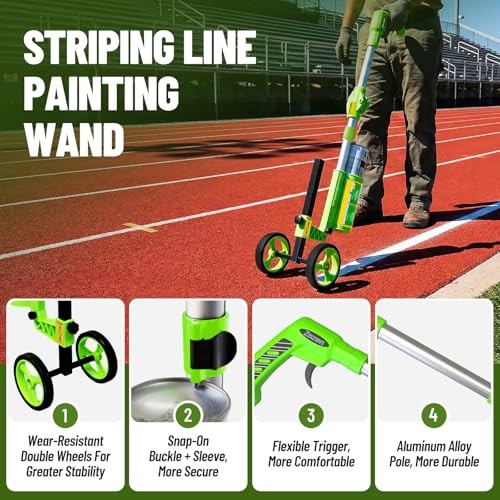 Foldable Marking Paint Wand, 2-Wheel/Line Widths Adjustable/with Bag,