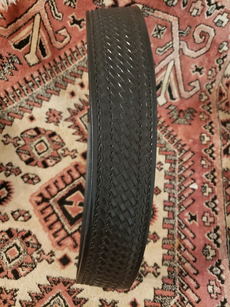 Dutyman black tooled leather belt size small