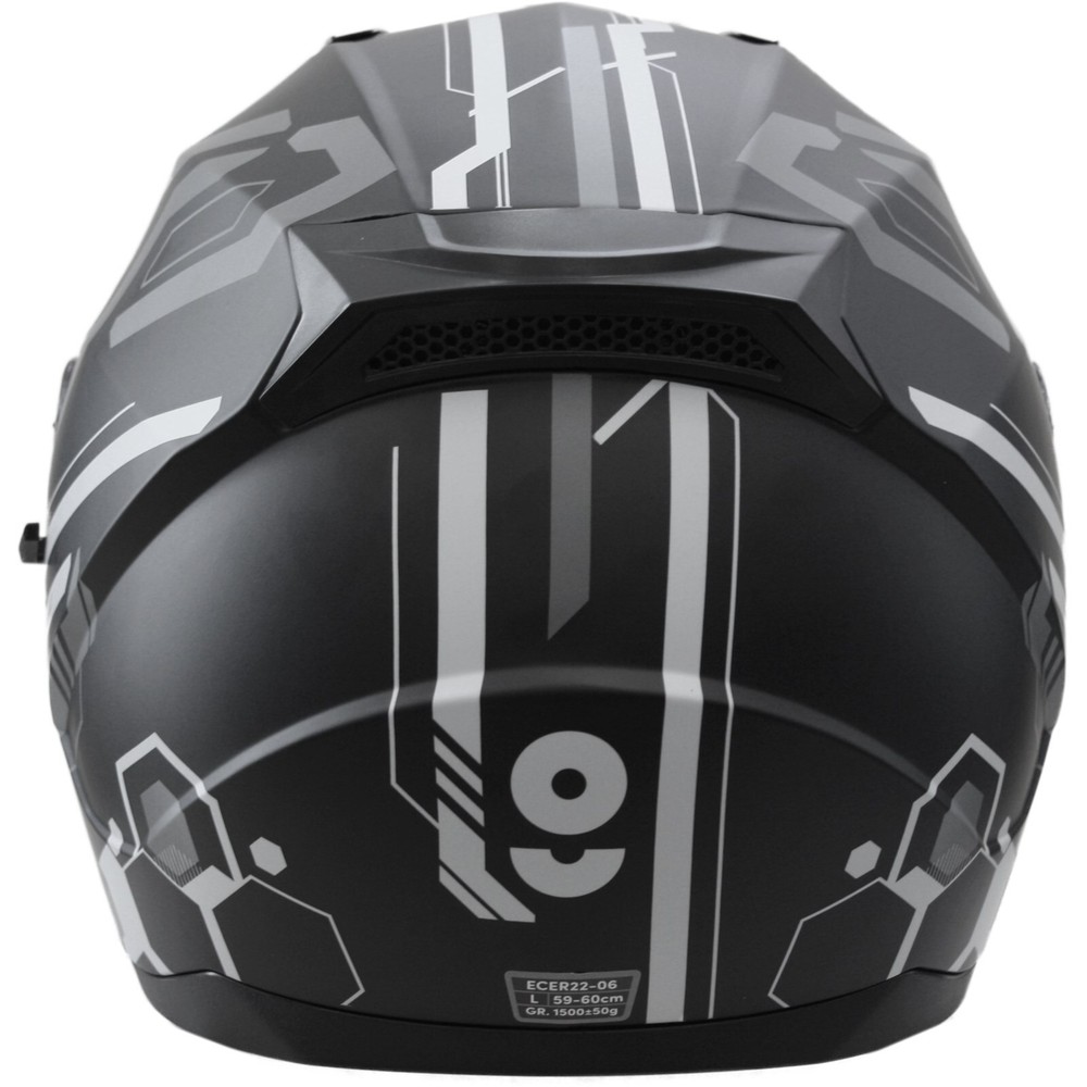 Motorcycle Helmet Size M - GMS Hexago - Matte Black Grey