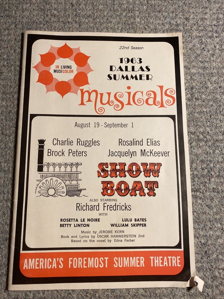 Show Boat Program, Dallas Summer Musical 1963