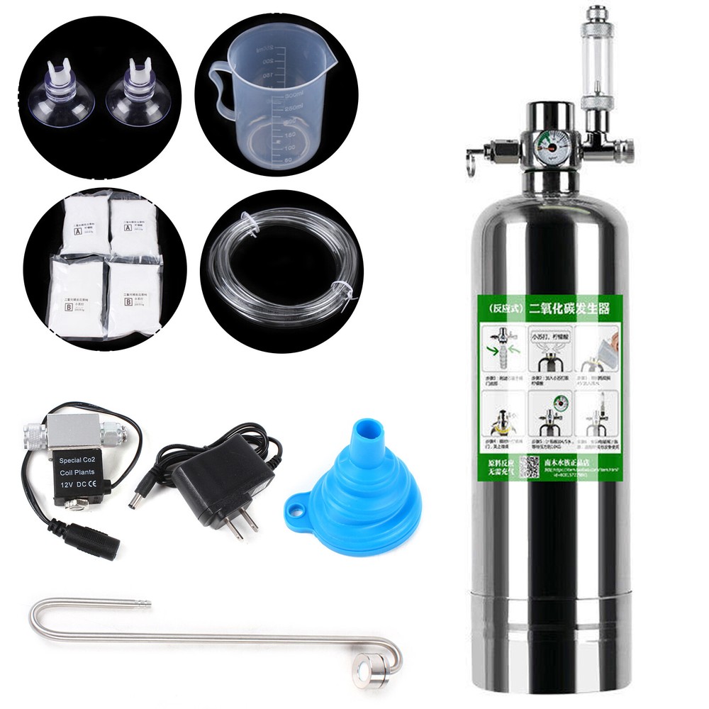 Fish Tank Aquarium CO2 Diffuser Carbon Dioxide Atomiser Reactor Kit Supplies 2L