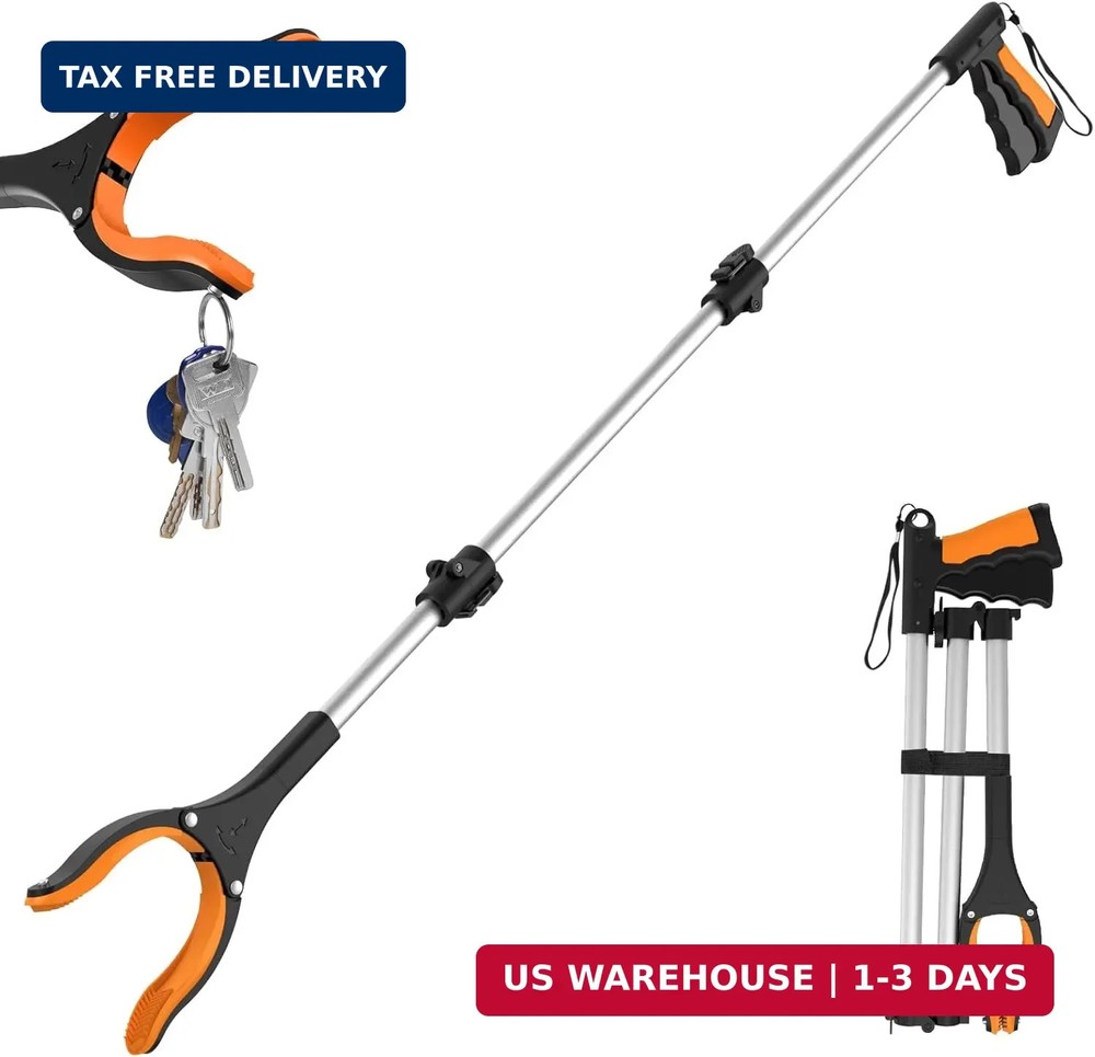 43" Extra Long Grabber Tool, Foldable Grabbers for Elderly Grab It Reaching Tool