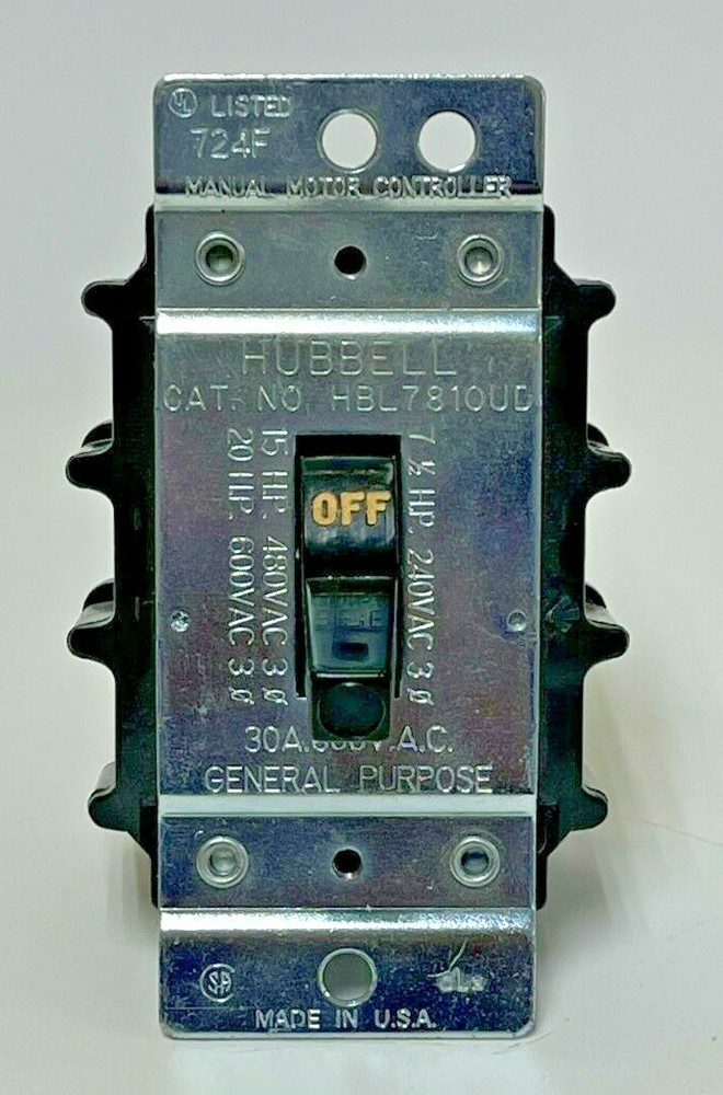 HUBBEL HBL781OUD GENERAL PURPOSE MANUAL MOTOR CONTROLLER SWITCH
