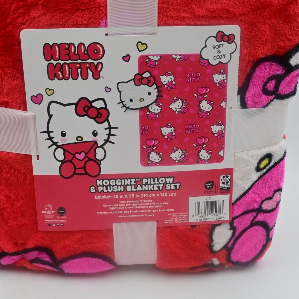 Hello Kitty Halloween Nogginz Pillow & Plush Throw Blanket Set