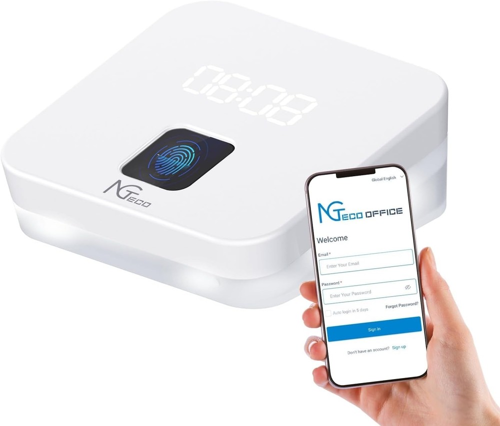 NGTeco TC4 Time Clock Cloud-Based 2.4G WiFi Customization Rule Clock in Machine