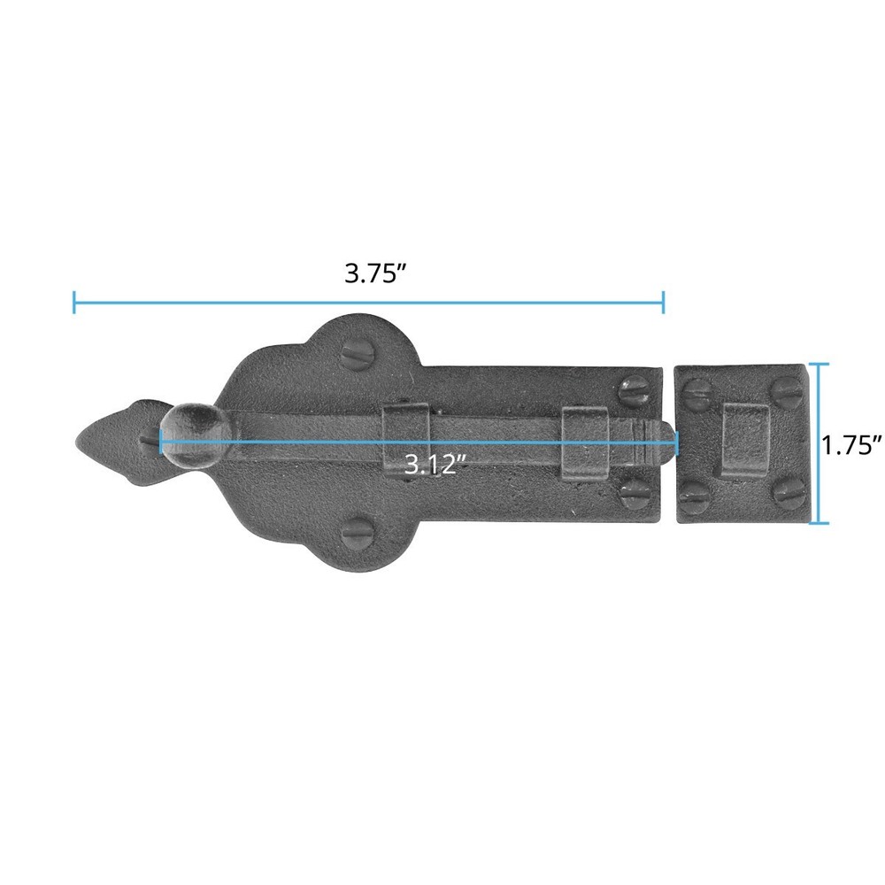4 Piece Black Slide Bolt Door Latch 3.75 in Cabinet Door Latch Renovators Supply