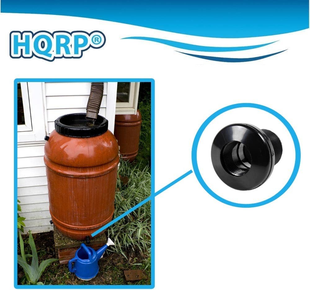 2-Pack HQRP 3/4" ABS Bulkhead Fitting Double Threaded Water Tank Connector
