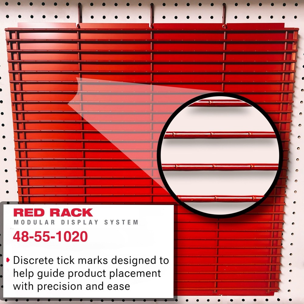 Milwaukee Modular System | 2x2 Rack Panel | Display Grid With Backing | Red