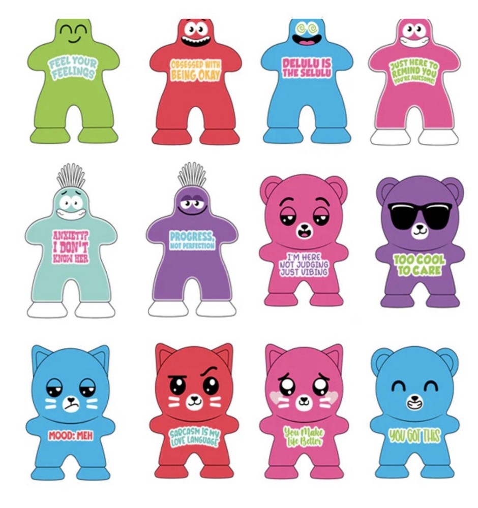 Emotional Support Suction Squishy Pals - 12 Pieces Per Retail Ready Display